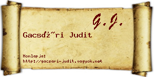 Gacsári Judit névjegykártya